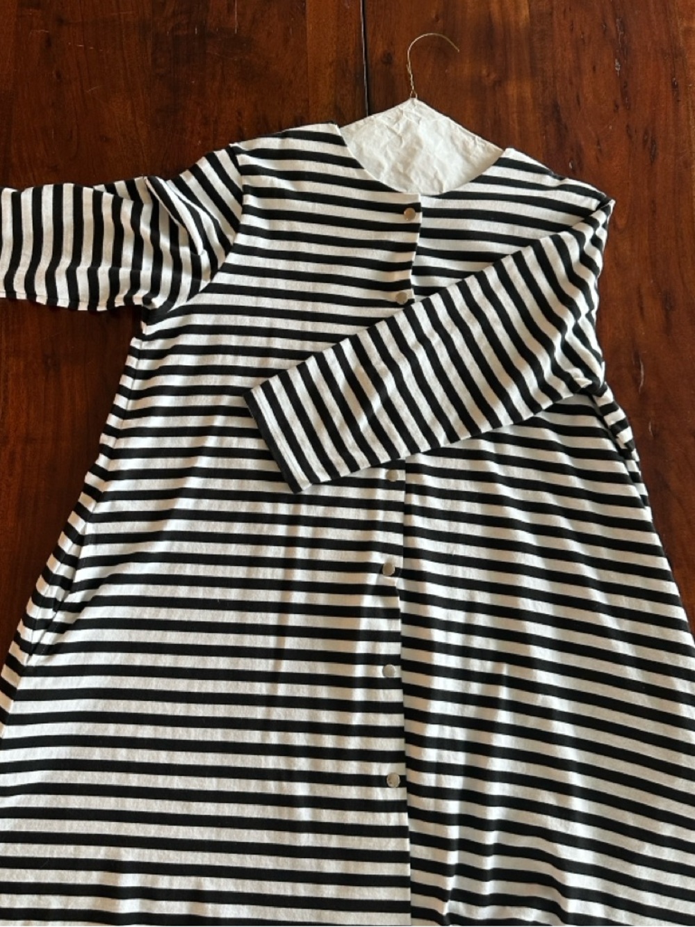 Marimekko Black and White Striped Tunic Top